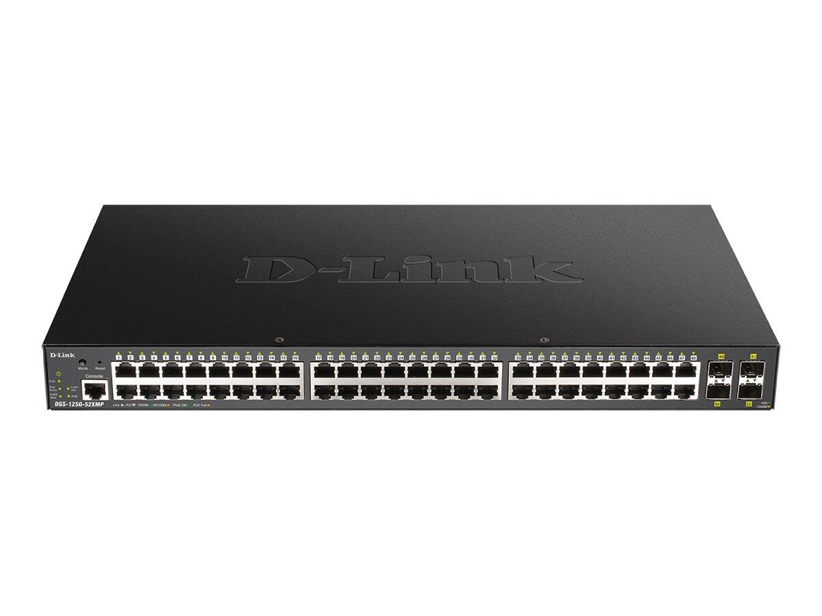 D-Link DGS-1250-52XMP/E, 52-Port Smart Managed PoE+ Gigabit Switch