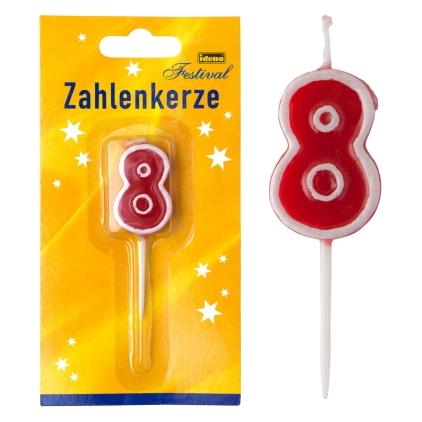 Idena Zahlenkerze "8" mit Spiess (22692196)
