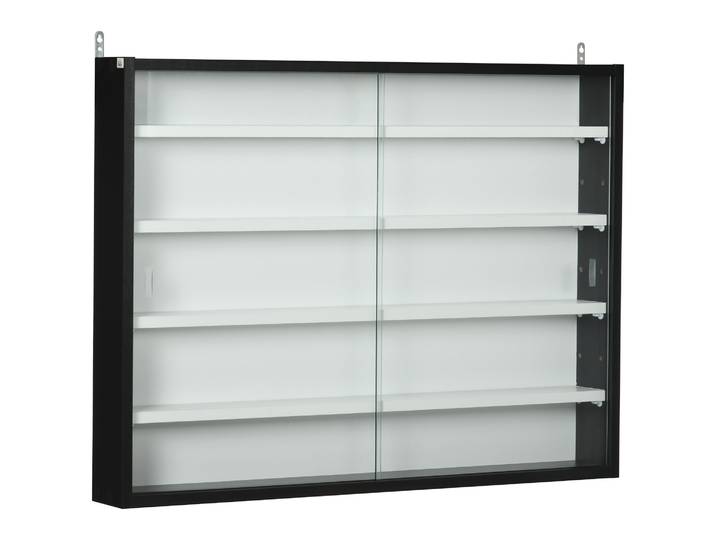 Vitrine murale Homcom pour collections avec étagères réglables et portes en verre
