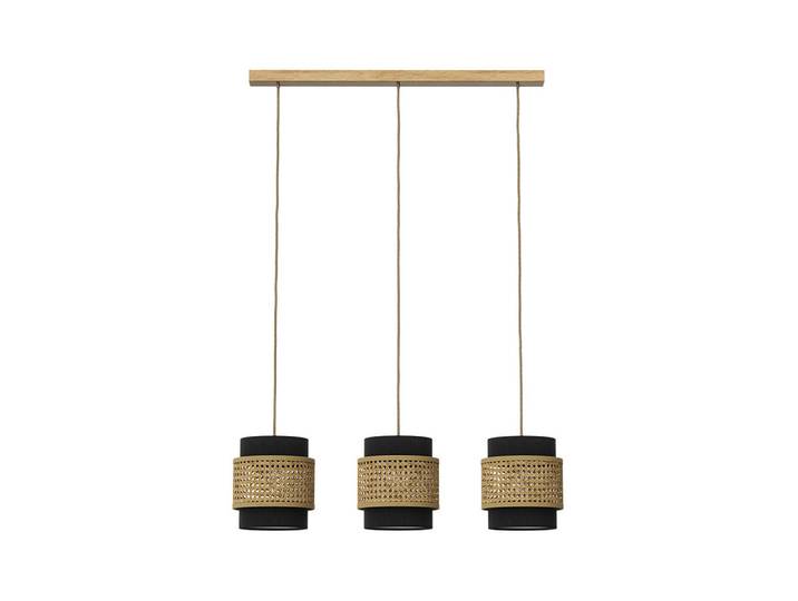 Vicco 3ER Pendelleuchte Morten Schwarz 70 x 120 cm, Holz, Rund, E27, 70x120x70 cm, Lampen & Leuchten, Innenbeleuchtung, Hängeleuchten, Pendelleuchten