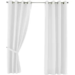 VORHANG 2ER SET PALERMO HxB 245x140 cm Weiß