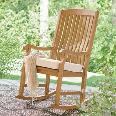 All-Natural Teak Outdoor Outdoor Rocking Chair - Grandin Road