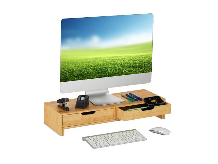 Monitorständer für 2 Monitore Hellbraun