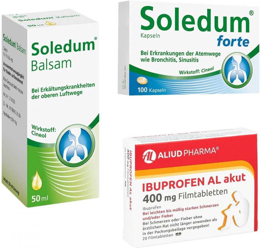 Erkältungsset Soledum und Ibuprofen