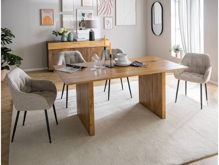Table en bois massif REXXIE 180 x 77 x 90cm Marron
