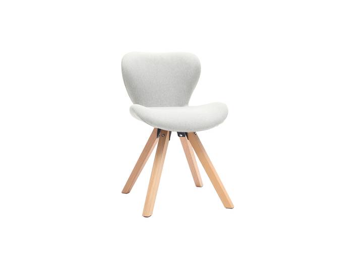 Chaise scandinave en tissu gris clair et bois clair ANYA