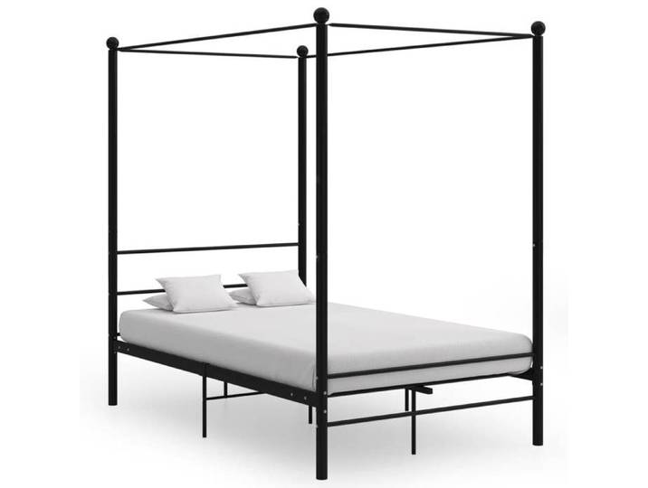Noir Cadre de Lit pour 140x200cm Lit Double à baldaquin - sans matelas - noir 140x200cm métal CL4651733