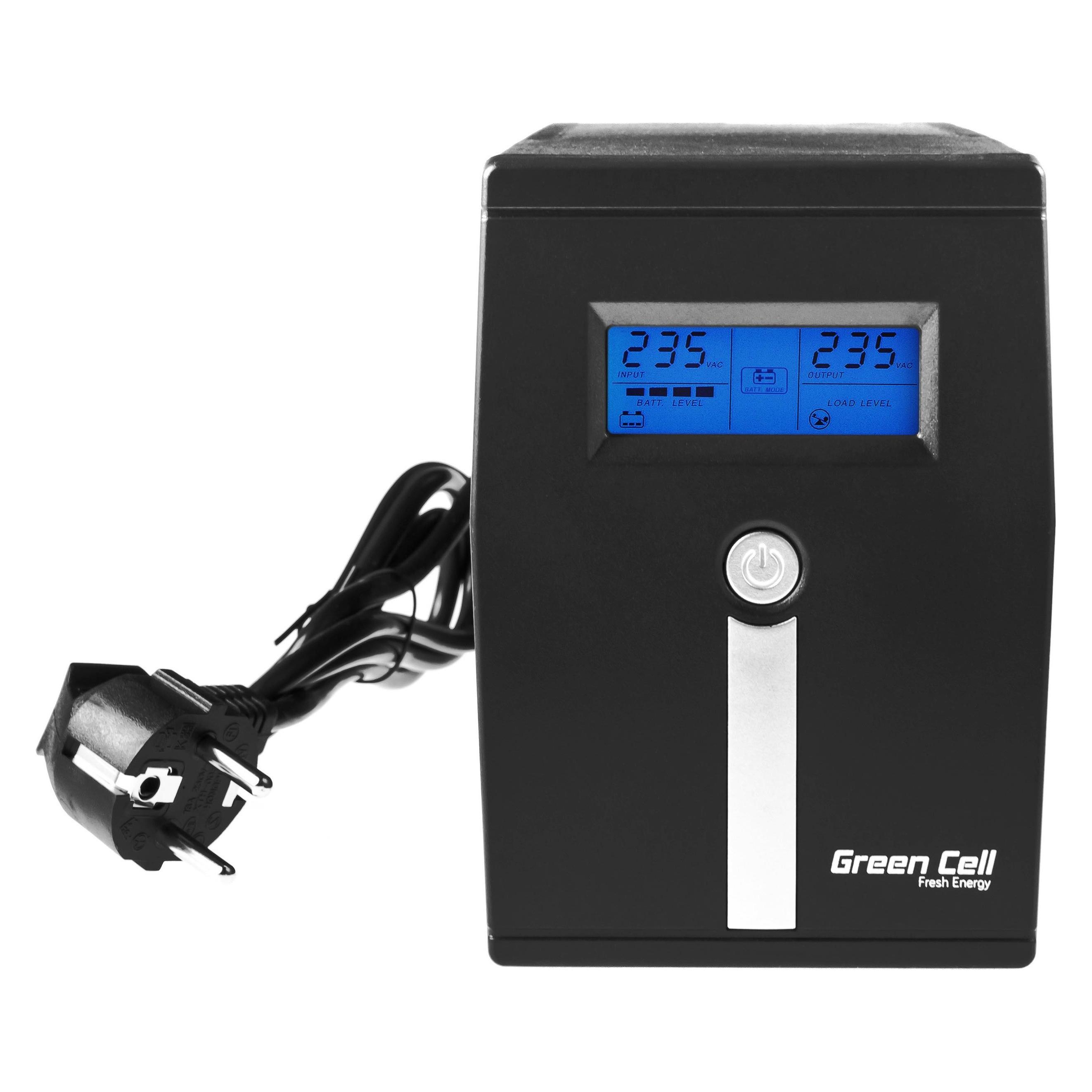 GreenCell Cell UPS02 Unterbrechungsfreie Stromversorgung (USV) Line-Interaktiv 800 VA 2 AC-Ausgänge (800 VA, 480 W, Line-Interaktiv USV) (UPS02)