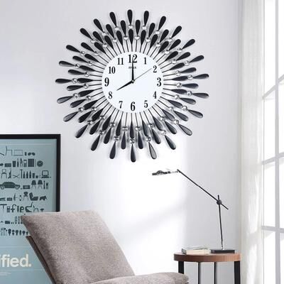 All Categories Goods 3D Metal Luxury Wall Clock, Feather Wall Watch, Home Decor For Living Room 3D Metal Luxury Wall Clock, Feather Wall Watch, Home Decor For Living Room