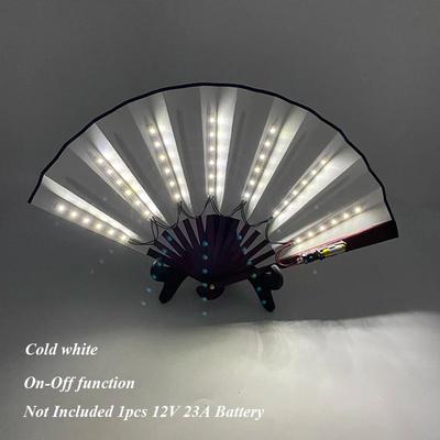 Inspire Essentials LED Neon Folding Fan Light Up Party Hand Fan For Events And Festivals 12