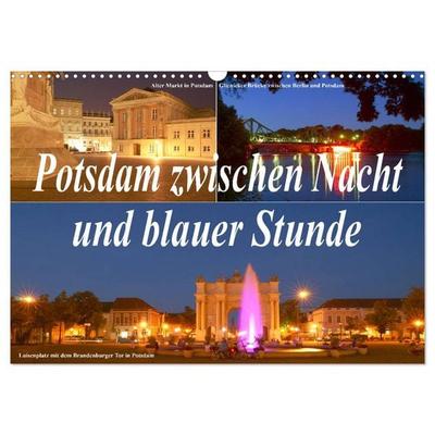 Potsdam zwischen Nacht und blauer Stunde (Wandkalender 2026 DIN A3 quer), CALVENDO Monatskalender