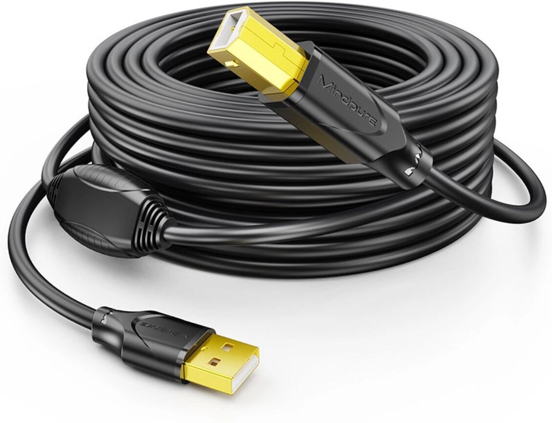 INF USB-2.0-Druckerkabel mit Ferritkern, sauerstofffreiem Kupfer und stabiler Signalübertragung, 10 m oder 15 m 15 m