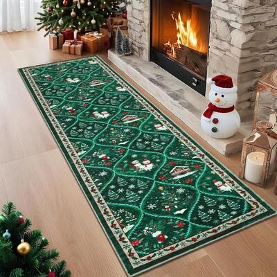 Garvee Diamond Pattern Christmas Area Rug
