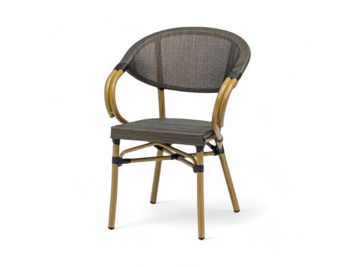 Fauteuil de terrasse MARCEL - Textilène Marron