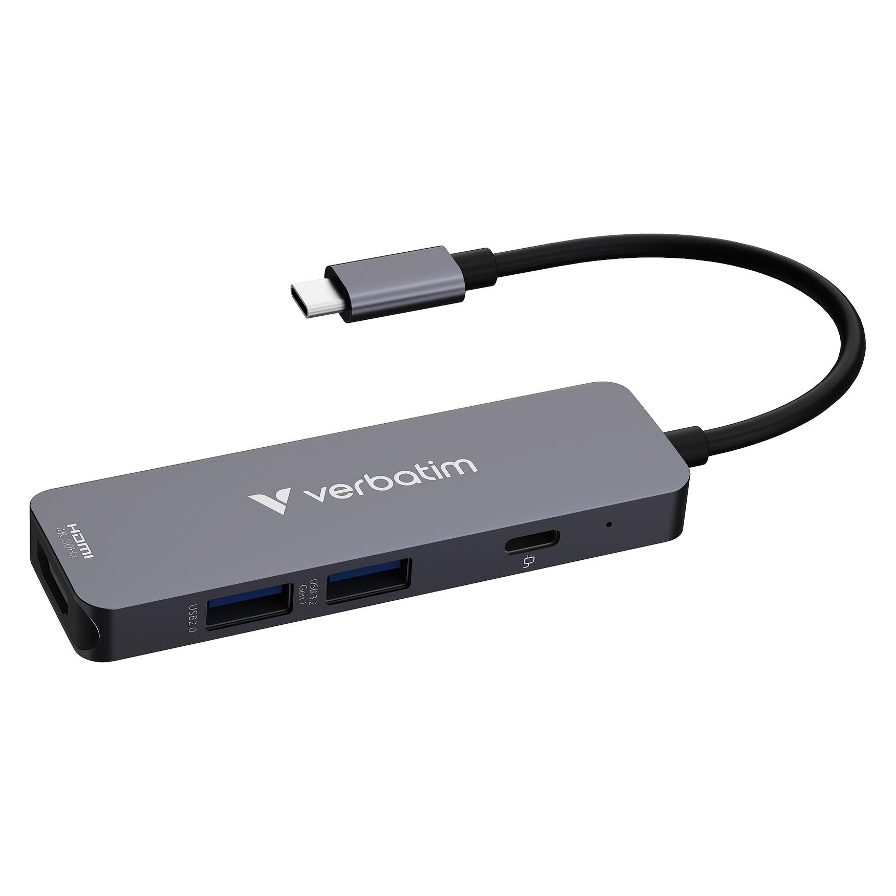 Verbatim Hub USB-C Multiport 4port (USB-C, 4 Ports) (32155)