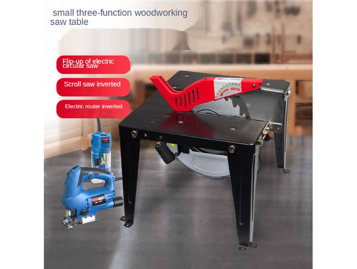 Table de travail de calcul multifonctionnelle, table marketde petit théâtre domestique portable, scie circulaire électrique, table de scie rabattable