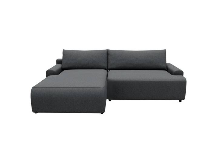 Eckschlafsofa, Graphit, 253x167 cm, Textil, 4-Sitzer & Bettkasten, Modern