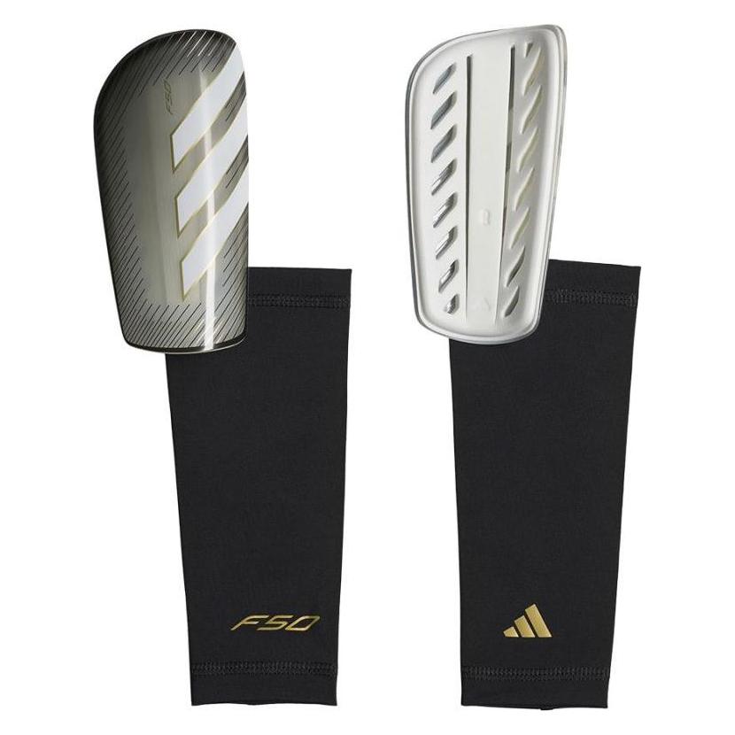 Adidas Unisex F50 League Shin Guards Shin Guard, Carbon/LGH solid Grey/Black/Gold met., XL (XL) (KV9011)