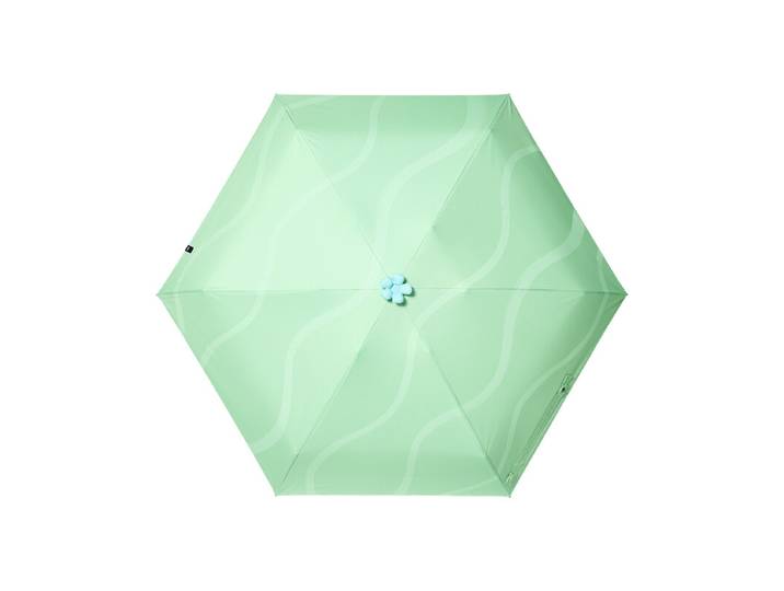 Beneunder BM528 parapluie de protection solaire pliant en cinq avec revêtement en vinyle noir, modèle vert