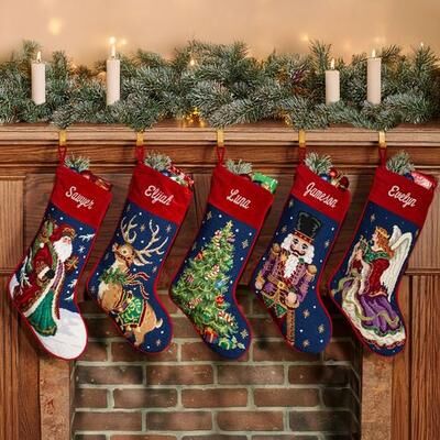 Peking Handicraft Inc Santa Claus Needlepoint Stocking Multi Warm , Multi Warm