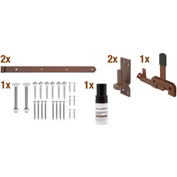Alberts® Beschlagsortiment für Einzeltore DURAVIS® rostbraun