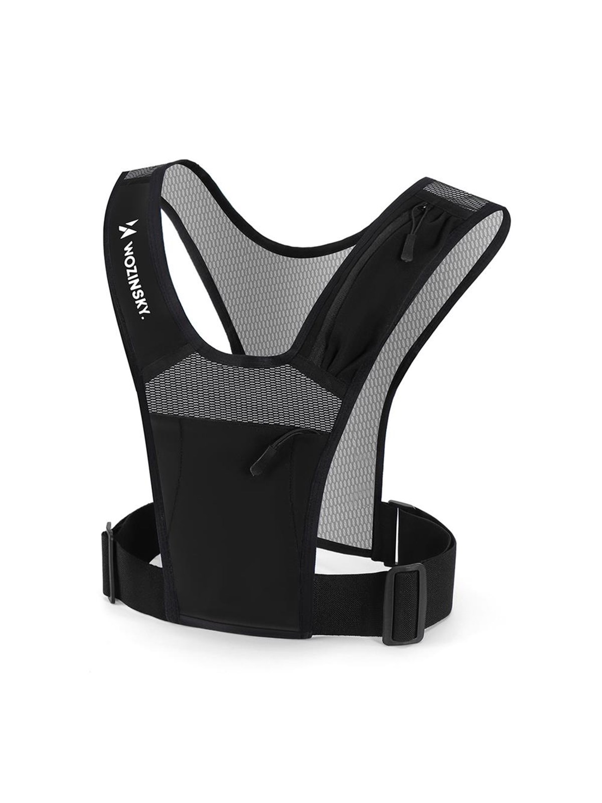 Wozinsky WKDB1 Reflective Running Vest with Pockets - Black