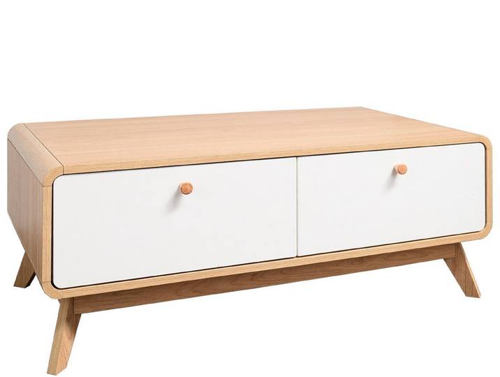 loft24 Lowboard Caitlin, TV-Schrank, 2 Schubladen, MDF, Skandinavisches Design
