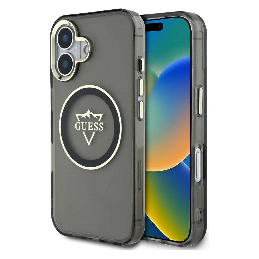 Guess Hardcase MagSafe IML Metal Mountain Logo Case for iPhone 16 6,1" Black (Apple iPhone 16) (GUE004415-0)