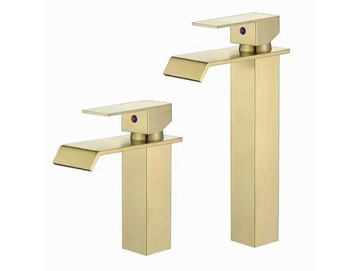 Robinet cascade en acier inoxydable pour lavabo, eau chaude et froide, robinet de salle de bain