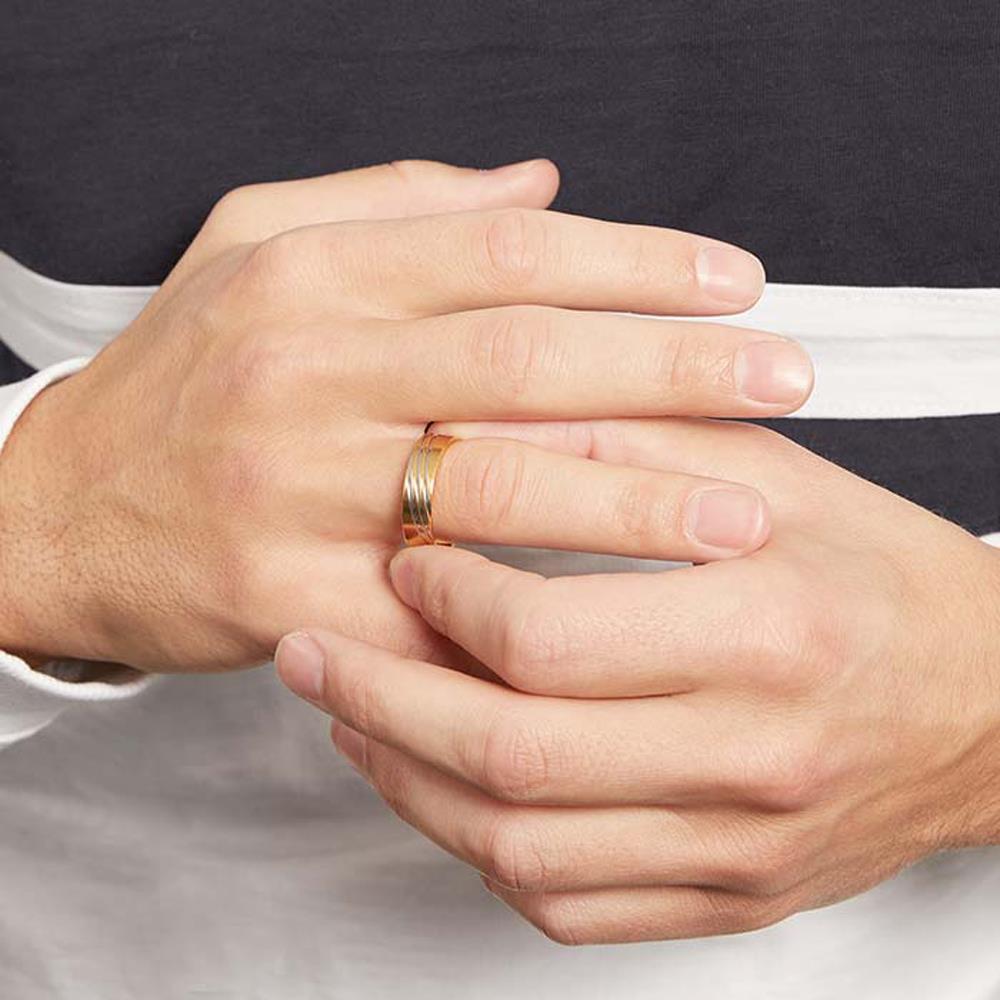 Unique Eheringe Edelstahl vergoldet 6mm Zirkonia silber-gold