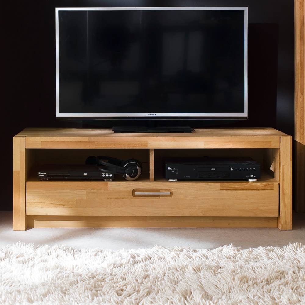 Pharao24.de TV Board Lowboard aus Massivholz in Kernbuchefarben