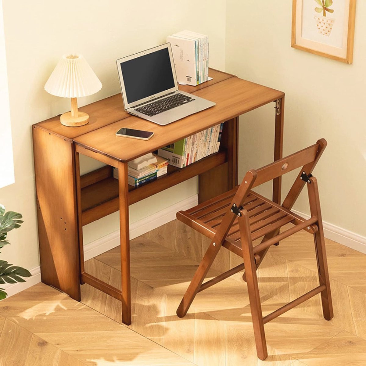 Opvouwbaar Computerbureau 70 cm - Compact Studiebureau voor Thuis en Studenten - Natuurlijke Kleur