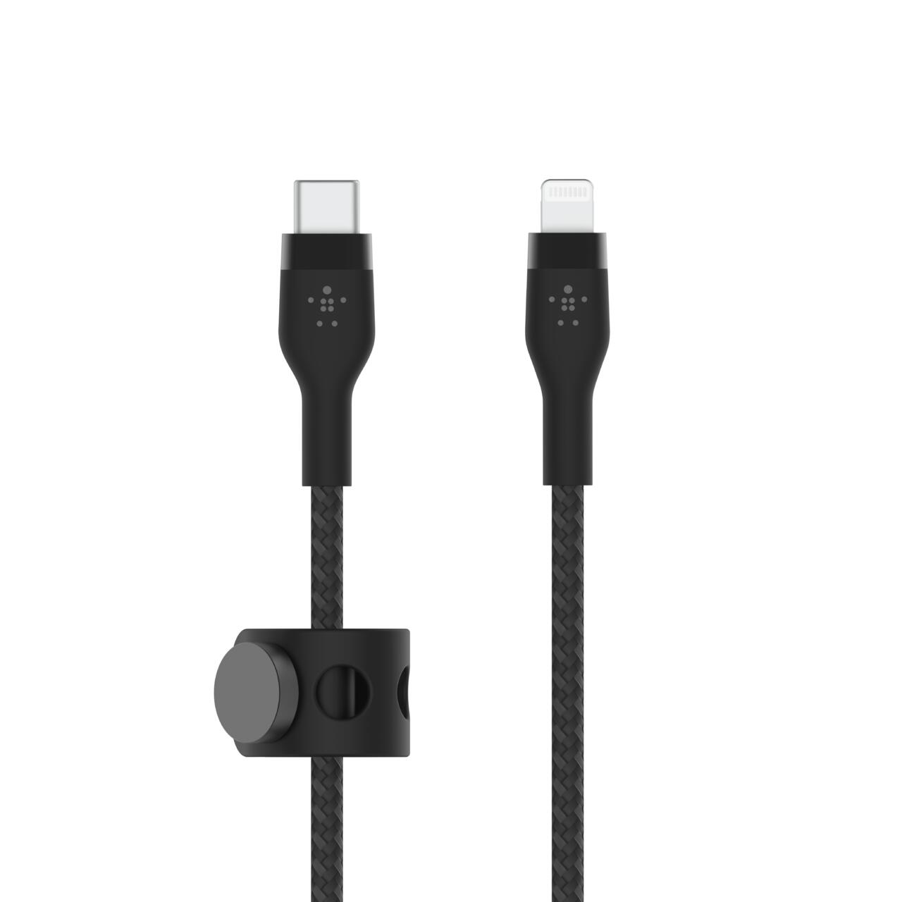 Belkin BoostCharge Pro Flex USB-C Kabel mit Lightning Connector (3 m, schwarz) CAA011BT3MBK