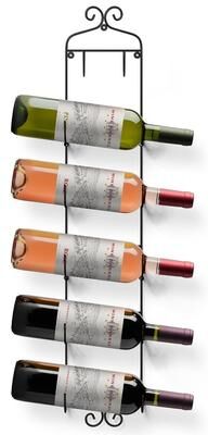 "Sorbus 6-Tier Wine Rack - Metal Wall Mounted Wine Display Rack - 6""L x 6.5""W x 45""H"