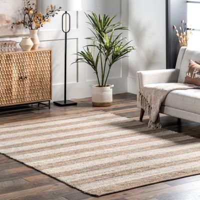 Brooklyn Rug Co Nuloom Alisia Flatweave Striped Jute Area Rug