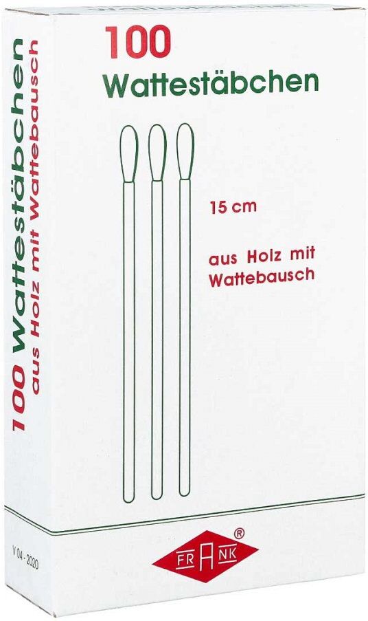 Wattestäbchen Holz 15 cm mit Wattebausch 100stk