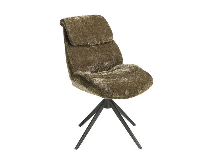 Angel Cerda Drehstuhl aus Samt in Olivgrün, Modell 4248, Metall, Füllung: Polyurethan (PUR),Polyurethan (PUR),Polyurethan (Pur), Freiform,Freiform, 53x94x68 cm, Büromöbel, Bürostühle, Drehstuhl