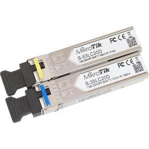 MikroTik Transceiver S-3553LC20D, 1 Paar, SFP bis 1,25?Gbit/s, Singlemode, LC-Duplex