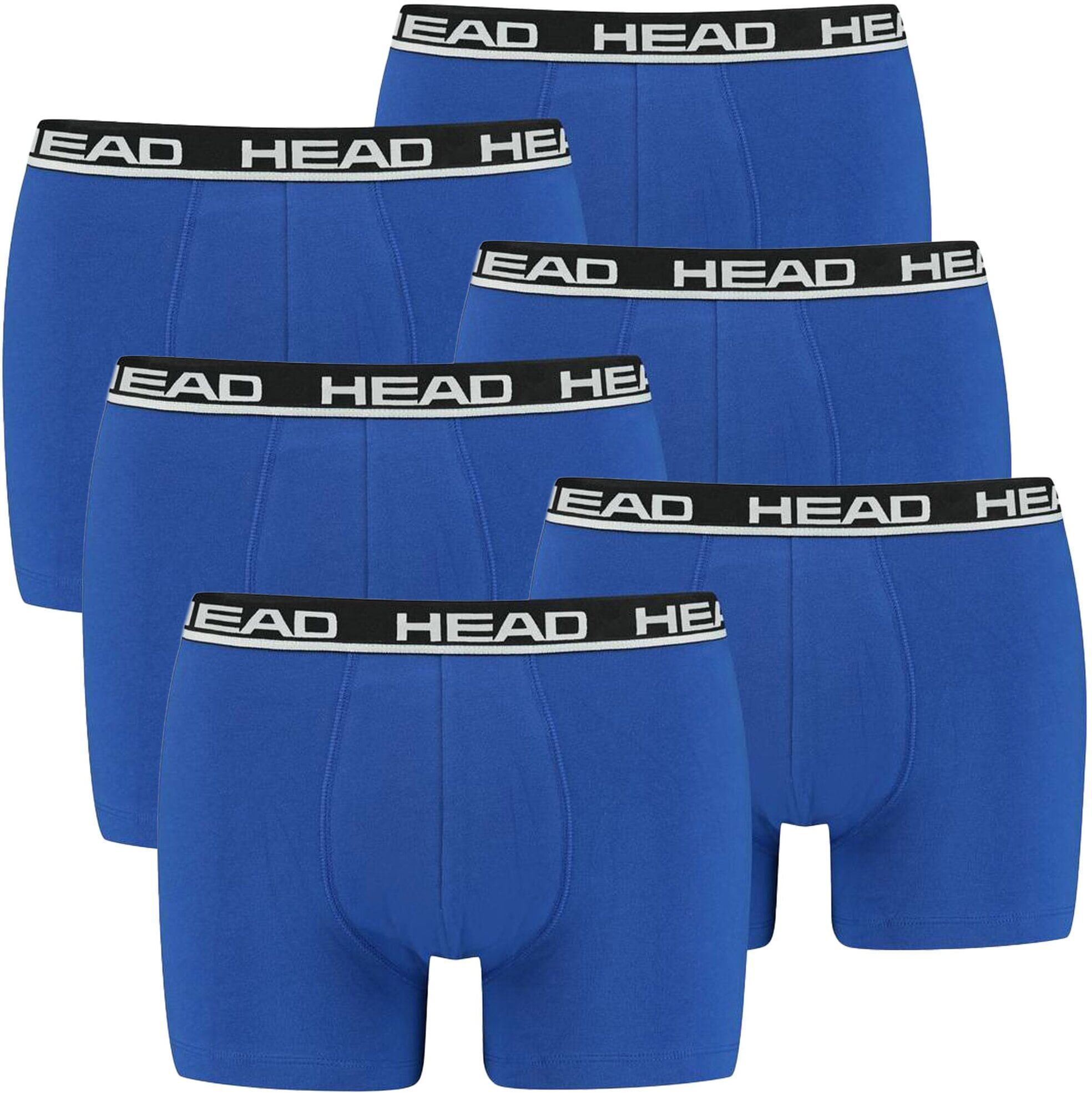 Boxershorts HEAD "Boxershort Basic Boxer 6P 6er Pack", Kinder, Gr. S, blau (blau, schwarz), Obermaterial: 95% Baumwolle CO. 5% Elasthan EL., Unterhosen Boxershorts