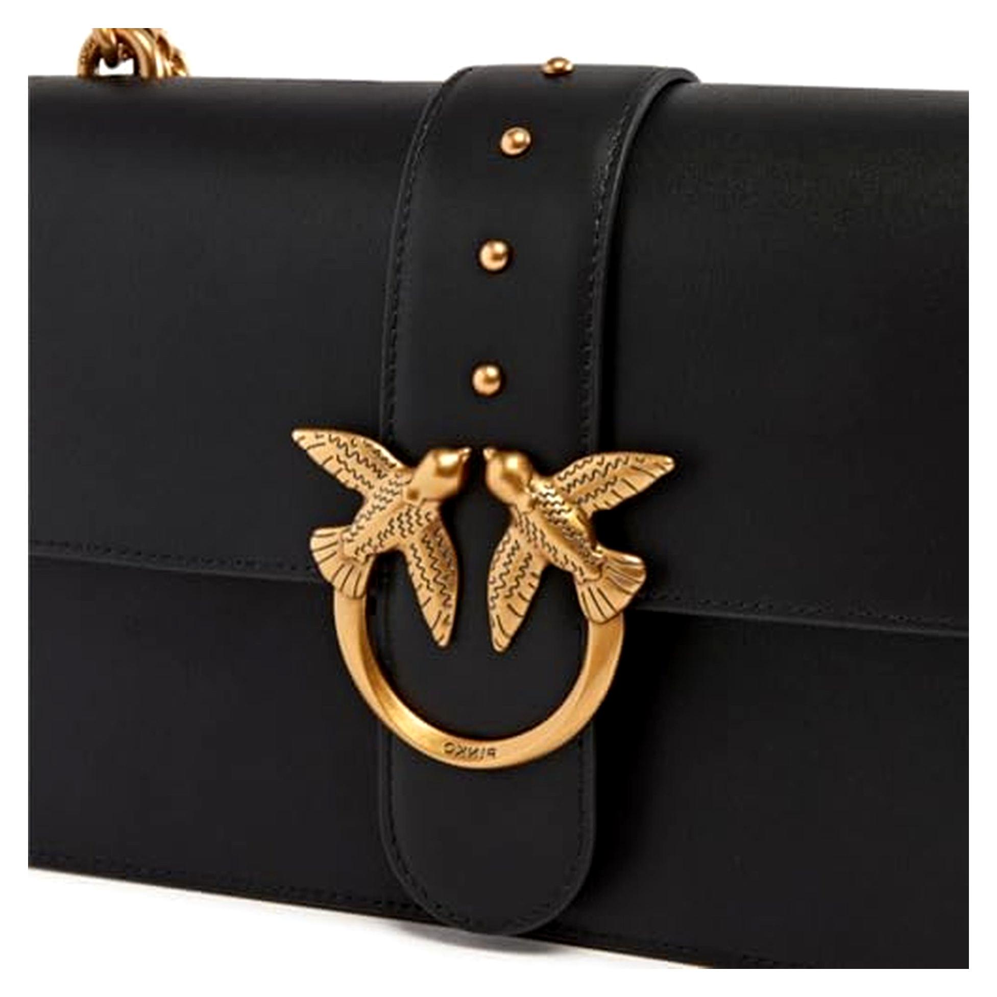 Damen Taschen Schwarz Umhängetasche mit Logo Love Birds Diamond Cut