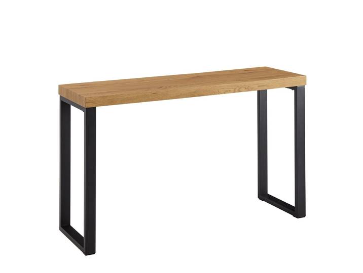 Console 120x39x75,5 cm décor chêne et fer noir