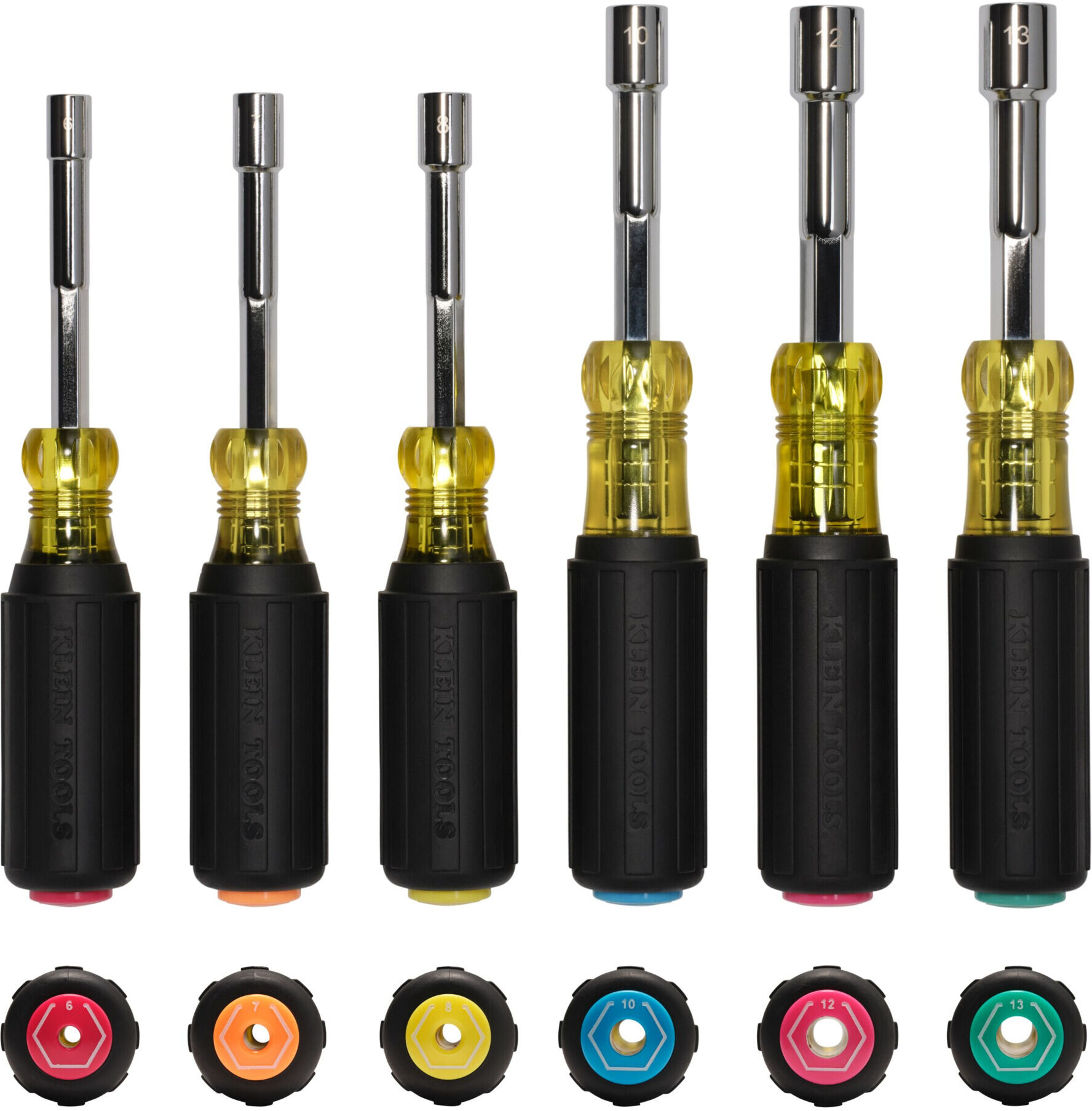 Klein Tools Steckschlüssel-Schraubendreher Set 6-tlg metrisch hohl farbcodiert (65456M)