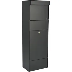 ALLUX Grundform  Design Paket-Briefkasten - Schwarz, mit 5x Frontplatten