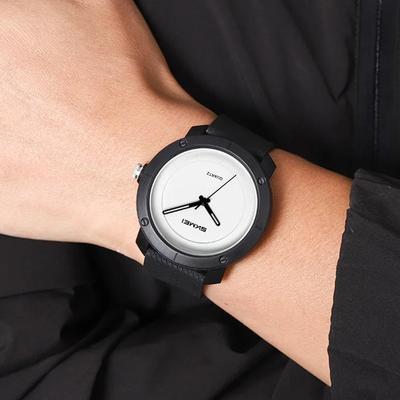 United Unisex Couple Watch Waterproof Quartz Watch Minimalist Casual Wristwatch black Case White Dial