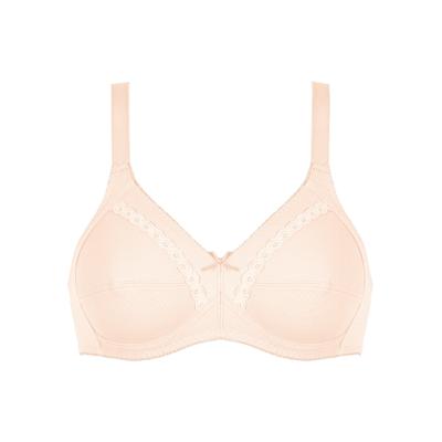 Soft-BH NATURANA "Classics", Damen, Gr. 85, Cup B, beige (weiß rosa), Obermaterial: 100% Baumwolle, bequem, BHs Soft-BH, feminin, bequem, breite Träger, ohne Bügel, dekorative Schleife