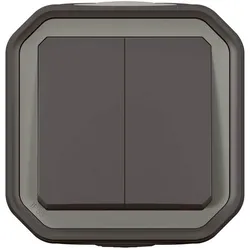 Legrand Plexo New Feuchtraum-Aufputz-3 in 1-Schalter, Schalter + Taster, Grau