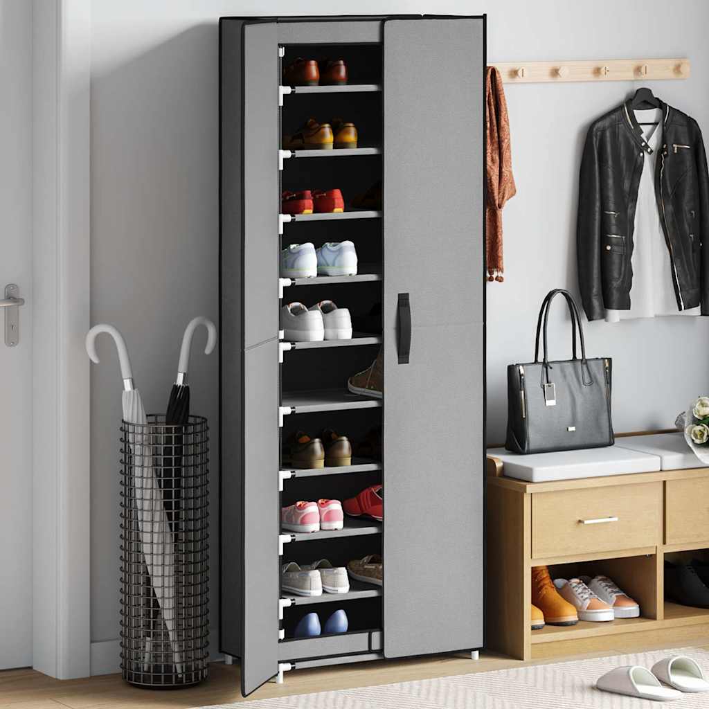 vidaXL Zapatero de tela gris 60x30x166 cm Gris