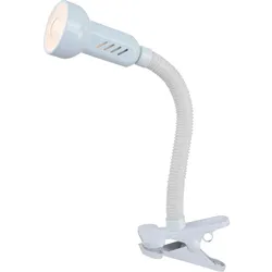 Klemmleuchte Flexo Schreibtischleuchte weiß Klemmlampe Leseleuchte beweglich, Metall Kunststoff, 1x LED 4,5W 470Lm warmweiß, H max. 48 cm