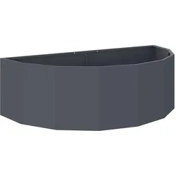 Helloshop26 - Ästhetisches modernes halbrundes Hochbett 120 x 60 x 35 cm für den Außenbereich aus anthrazitfarbenem Stahl