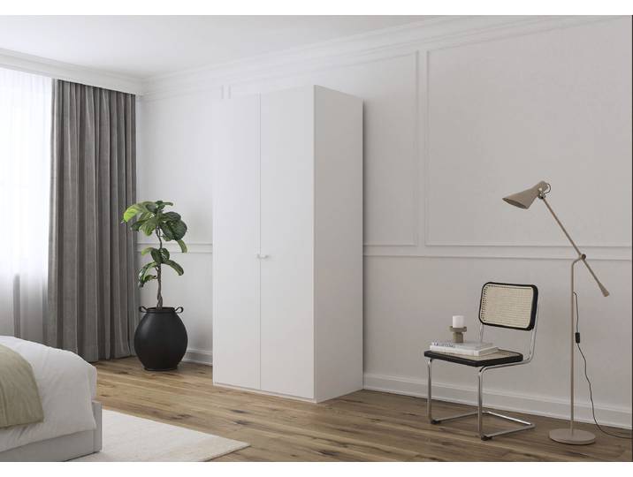Drehtürenschrank Liora 101cm Weiß/Alpinweiß Classic